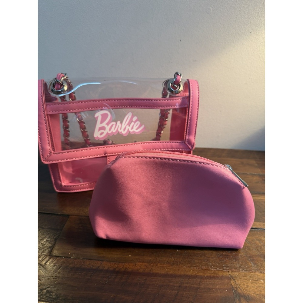 Barbie Clear Plastic Purse Bag Cross Body Shoulder Matching Makeup Bag  Viral - Picture 7 of 14
